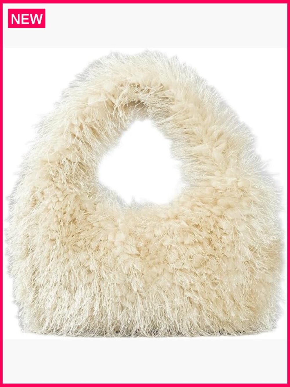 Faux Fur Fluffy Hobo Bag Furry Handbag Purse Y2K Fuzzy Tote Bag Cute Plush